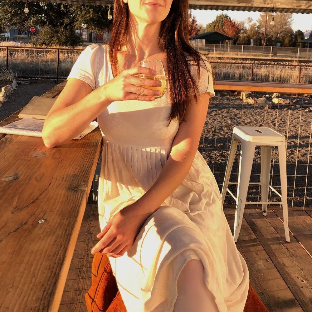 Dreamy Christy Dawn Scarlet Dress in Eggshell | XS | tailored pleated maxi